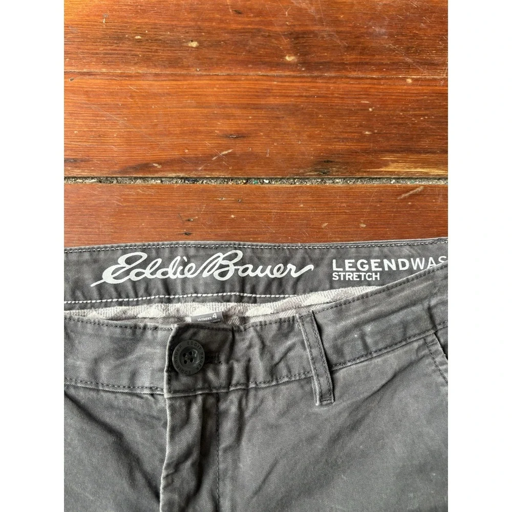 Eddie Bauer‎ Lined Pants Womens 4 Gray Boyfriend Relaxed Legend Wash Chino